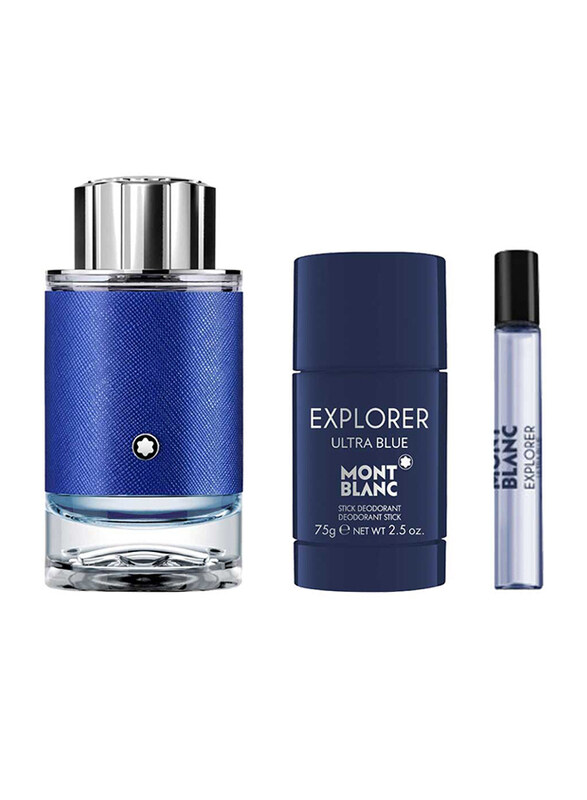 Mont Blanc 3-Piece Explorer Ultra Blue Gift Set for Men, 100ml EDP Perfume, 75ml EDP Perfume, 75ml Deo Stick
Mont Blanc 3-Piece Explorer Ultra Blue Gift Set for Men, 100ml EDP Perfume, 75ml EDP Perfume, 75ml Deo Stick