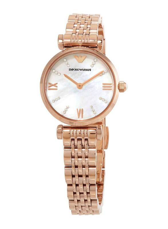 Emporio Armani Analog Watch for Women with Stainless Steel Band, Rose Gold-White
Emporio Armani Analog Watch for Women with Stainless Steel Band, Rose Gold-White