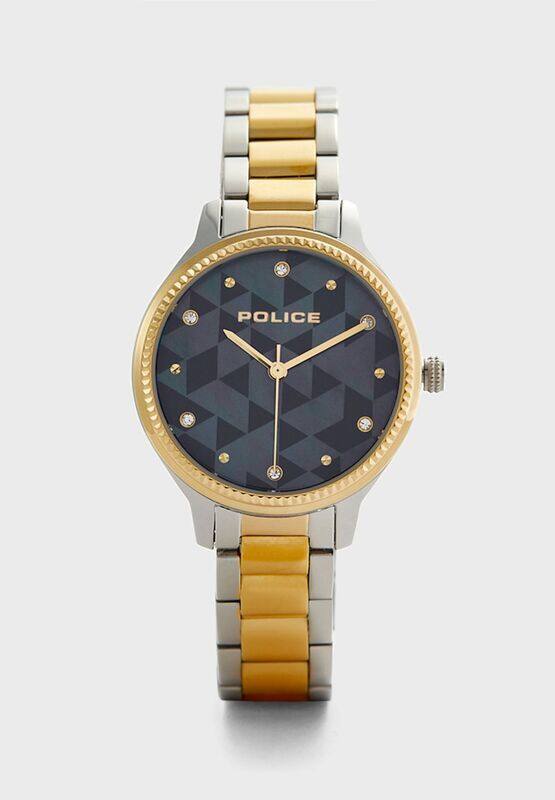 Police Analog Watch for Women with Stainless Steel Band, Water Resistant, P 15695BSTG-D38M, Silver/Gold-Blue
Police Analog Watch for Women with Stainless Steel Band, Water Resistant, P 15695BSTG-D38M, Silver/Gold-Blue
