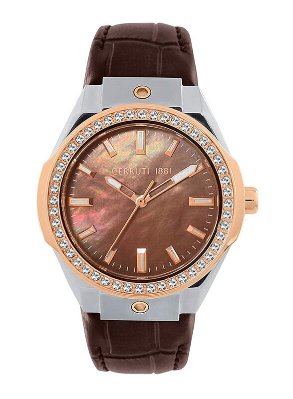 Cerruti 1881 Ruscello Analog Watch for Women with Leather Band, Water Resistant, CRM29401, Brown
Cerruti 1881 Ruscello Analog Watch for Women with Leather Band, Water Resistant, CRM29401, Brown