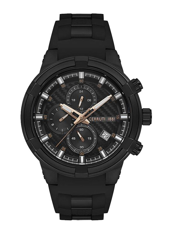 Cerruti 1881 Analog Watch for Men with Silicone Band, Water Resistant with Chronograph, CIWGQ2109003, Black
Cerruti 1881 Analog Watch for Men with Silicone Band, Water Resistant with Chronograph, CIWGQ2109003, Black