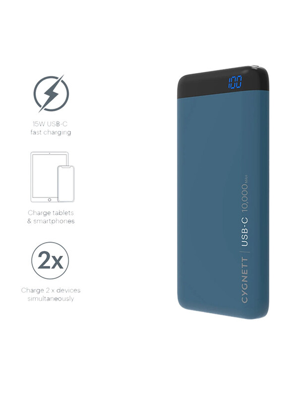 Cygnett 10000mAh Chargeup Pro Fast Charging Power Bank with USB Type C and Micro-USB Input, Teal
Cygnett 10000mAh Chargeup Pro Fast Charging Power Bank with USB Type C and Micro-USB Input, Teal