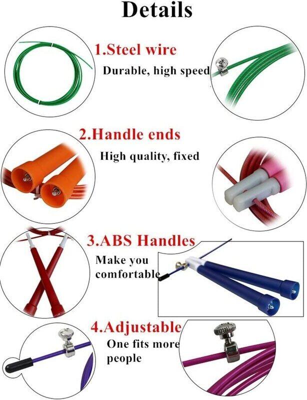 Marshal Fitness New Steel Adjustable Wire Skipping Jump Rope, 3 Meter, Mf-8001, Assorted
Marshal Fitness New Steel Adjustable Wire Skipping Jump Rope, 3 Meter, Mf-8001, Assorted