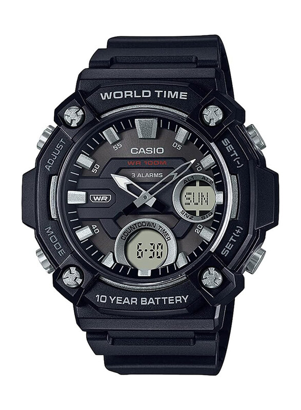 Casio Analog-Digital Watch for Men with Resin Band, Water Resistant, AEQ-120W-1AVDF, Black
Casio Analog-Digital Watch for Men with Resin Band, Water Resistant, AEQ-120W-1AVDF, Black