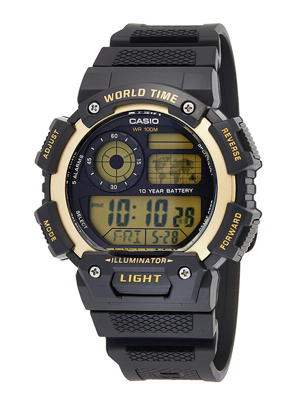 Casio G-Shock Digital Casual Watch for Men with Resin Band, Water Resistant, AE-1400WH-9AVDF (D151), Gold/Black
Casio G-Shock Digital Casual Watch for Men with Resin Band, Water Resistant, AE-1400WH-9AVDF (D151), Gold/Black