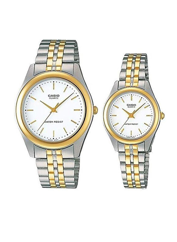 Casio Analog Watch for Unisex with Stainless Steel Band, Water Resistant, MTP/LTP-1129G-7A, White/Silver
Casio Analog Watch for Unisex with Stainless Steel Band, Water Resistant, MTP/LTP-1129G-7A, White/Silver