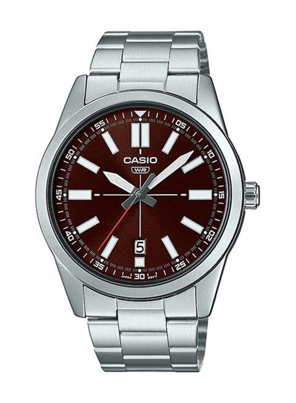 Casio Analog Quartz Watch for Men with Stainless Steel Band, Splash Resistant, MTP-VD02D-5EUDF, Silver-Brown
Casio Analog Quartz Watch for Men with Stainless Steel Band, Splash Resistant, MTP-VD02D-5EUDF, Silver-Brown