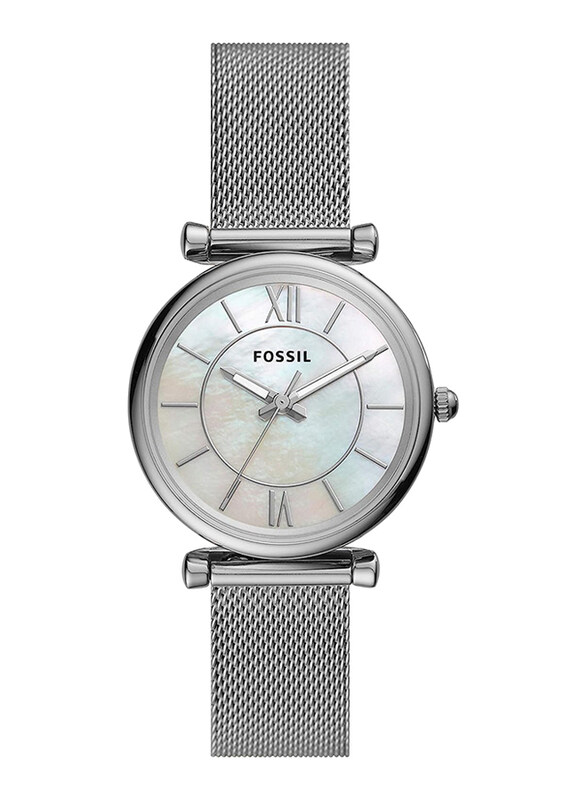 Fossil Carlie Analog Watch for Women with Stainless Steel Band, Water Resistant, ES4432, Silver-Pearl
Fossil Carlie Analog Watch for Women with Stainless Steel Band, Water Resistant, ES4432, Silver-Pearl