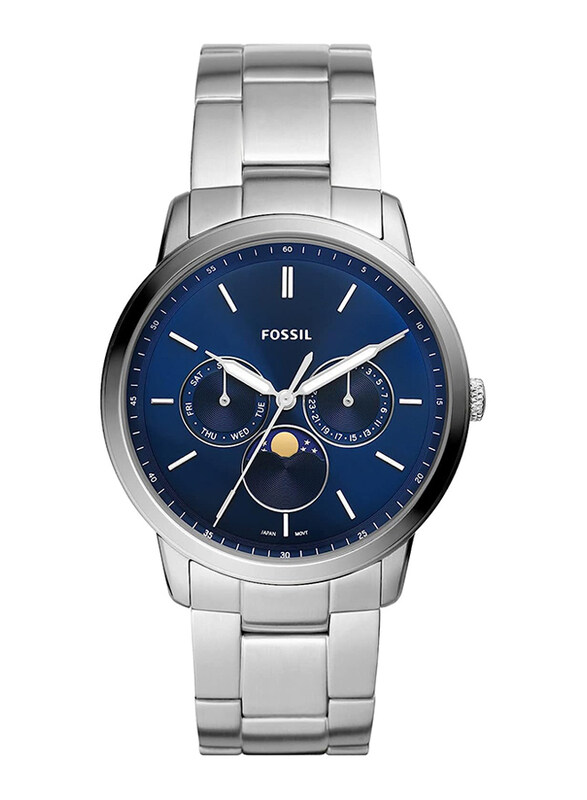 Fossil Neutra Quartz Moonphase Multifunction Analog Watch for Women with Stainless Steel Band, Water Resistant, YZ-FR50-NJJH, Silver-Blue
Fossil Neutra Quartz Moonphase Multifunction Analog Watch for Women with Stainless Steel Band, Water Resistant, YZ-FR50-NJJH, Silver-Blue