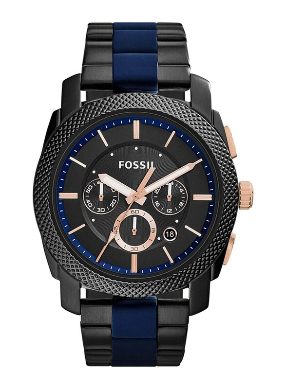 Fossil Machine Analog Watch with Date Display for Men with Stainless Steel Band, Water Resistant, FS5164, Grey/Blue-Black
Fossil Machine Analog Watch with Date Display for Men with Stainless Steel Band, Water Resistant, FS5164, Grey/Blue-Black