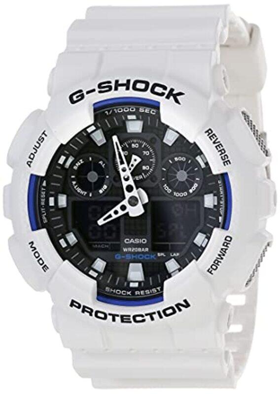 Casio Analog/Digital Watch for Men with Resin Band, GA-100B-7ADR (G345), White-Black
Casio Analog/Digital Watch for Men with Resin Band, GA-100B-7ADR (G345), White-Black