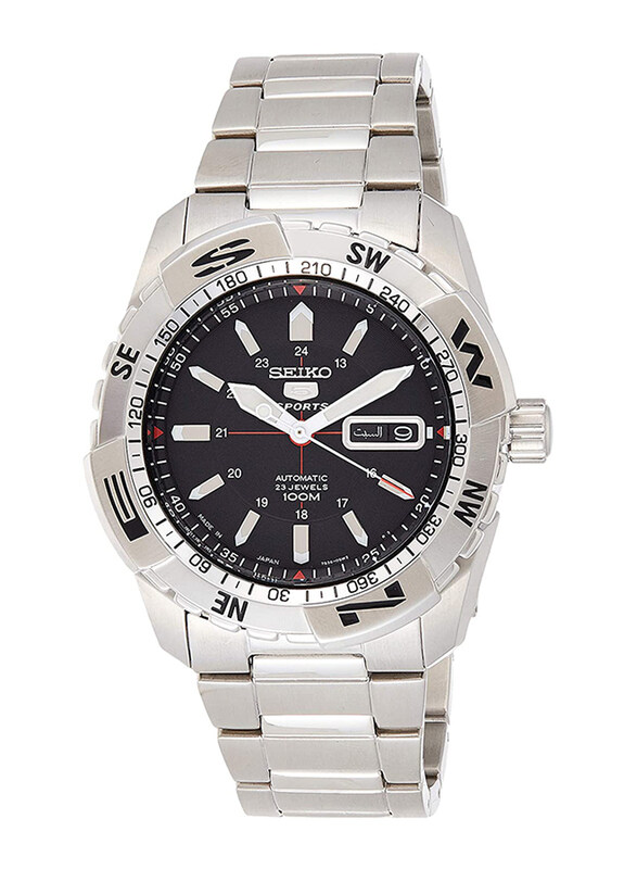 Seiko 5 Sports Automatic Analog Watch for Men with Stainless Steel Band, Water Resistant, SNZJ05J1, Silver-Black
Seiko 5 Sports Automatic Analog Watch for Men with Stainless Steel Band, Water Resistant, SNZJ05J1, Silver-Black