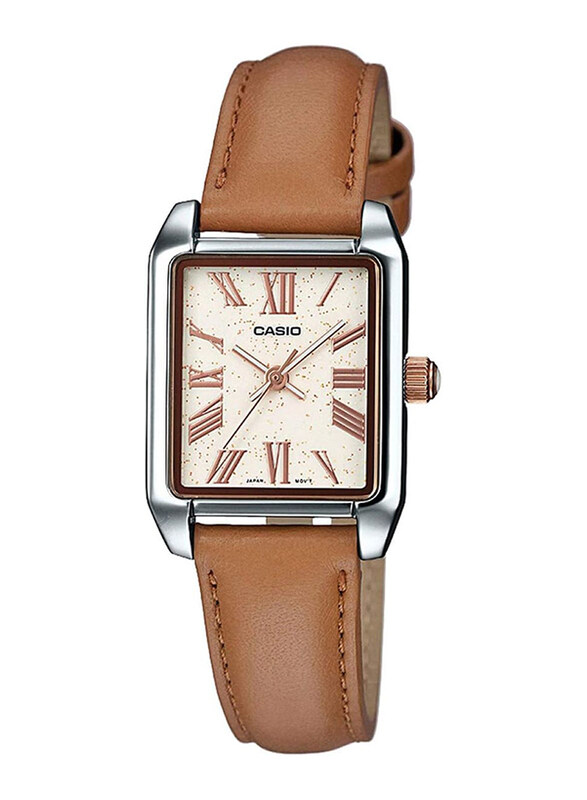 Casio Standard Analog Watch for Women with Leather Band, Water Submerge Resistant, LTP-TW101L-7AVDF, Off White/Brown
Casio Standard Analog Watch for Women with Leather Band, Water Submerge Resistant, LTP-TW101L-7AVDF, Off White/Brown