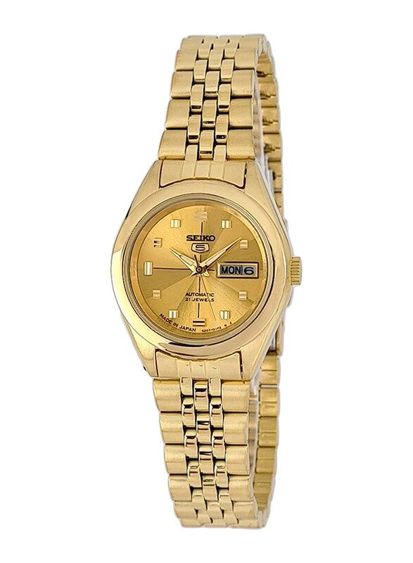 Seiko Automatic 21 Jewels Analog Watch for Women's with Stainless Steel Band, Water Resistance, SYMG18J1, Gold
Seiko Automatic 21 Jewels Analog Watch for Women's with Stainless Steel Band, Water Resistance, SYMG18J1, Gold