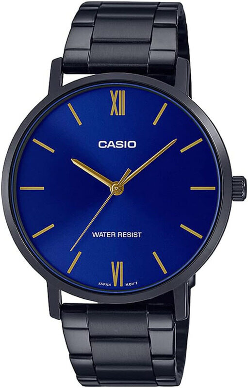 Casio Analog Watch for Men with Black Ion Plated Stainless Steel Band, Water Resistant, MTP-VT01B-2BUDF, Blue-Black
Casio Analog Watch for Men with Black Ion Plated Stainless Steel Band, Water Resistant, MTP-VT01B-2BUDF, Blue-Black