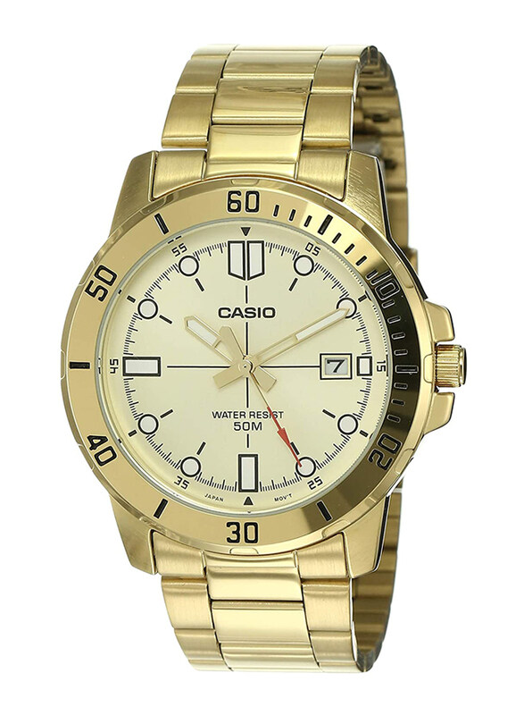 Casio Enticer Analog Watch for Men with Stainless Steel Band, Water Resistant, MTP-VD01G-9EVUDF, Gold-White
Casio Enticer Analog Watch for Men with Stainless Steel Band, Water Resistant, MTP-VD01G-9EVUDF, Gold-White