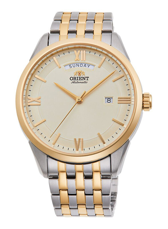 Orient Analog Watch for Men with Stainless Steel Band, Water Resistant, RA-AX0002S, Gold/Silver-Beige
Orient Analog Watch for Men with Stainless Steel Band, Water Resistant, RA-AX0002S, Gold/Silver-Beige