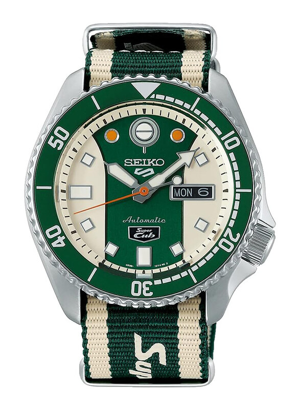Seiko 5 Sport Honda Super Club LTD Edition Automatic Analog Watch for Men with Nylon Band, Water Resistant, SRPJ49K1, Green-Cream
Seiko 5 Sport Honda Super Club LTD Edition Automatic Analog Watch for Men with Nylon Band, Water Resistant, SRPJ49K1, Green-Cream