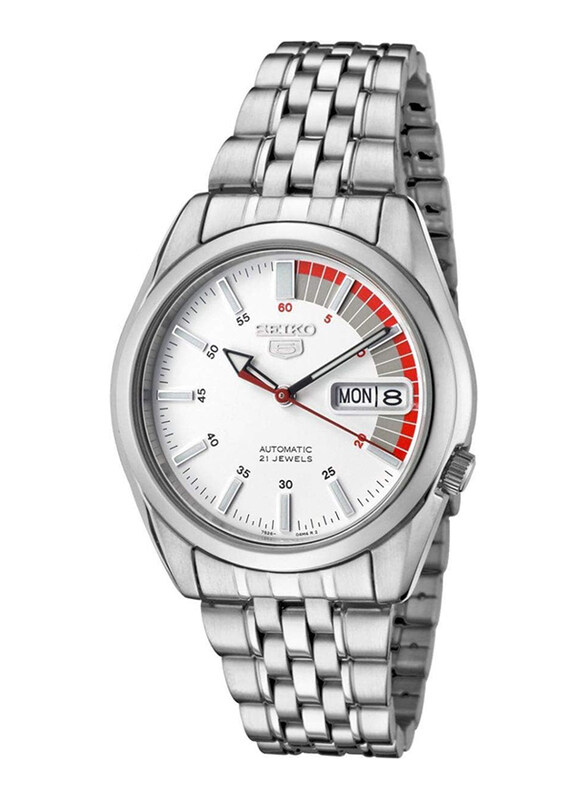 Seiko Analog Watch for Men with Stainless Steel Band, Water Resistant, SNK369, Silver/White
Seiko Analog Watch for Men with Stainless Steel Band, Water Resistant, SNK369, Silver/White