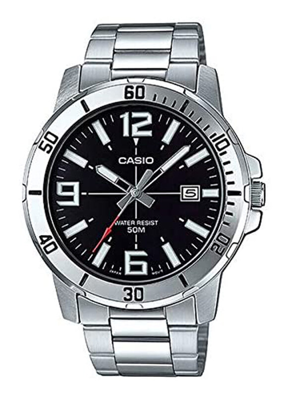 Casio Analog Watch for Men with Stainless Steel Band, Water Resistant, MTP-VD01D-1BVUDF, Silver-Black
Casio Analog Watch for Men with Stainless Steel Band, Water Resistant, MTP-VD01D-1BVUDF, Silver-Black