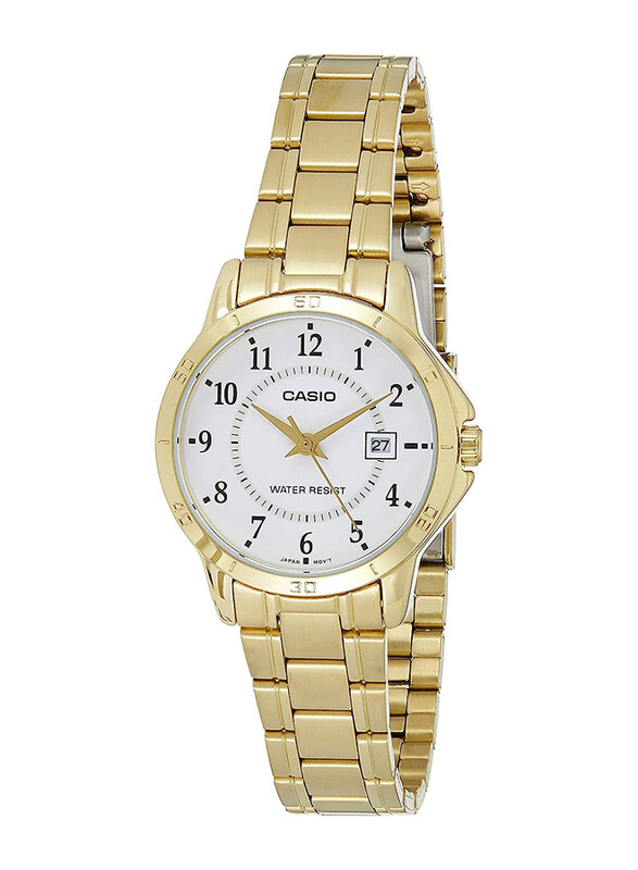 Casio Analog Watch for Women with Stainless Steel Band, Water Submerge Resistant, LTP-V004G-7BUDF, White/Gold
Casio Analog Watch for Women with Stainless Steel Band, Water Submerge Resistant, LTP-V004G-7BUDF, White/Gold