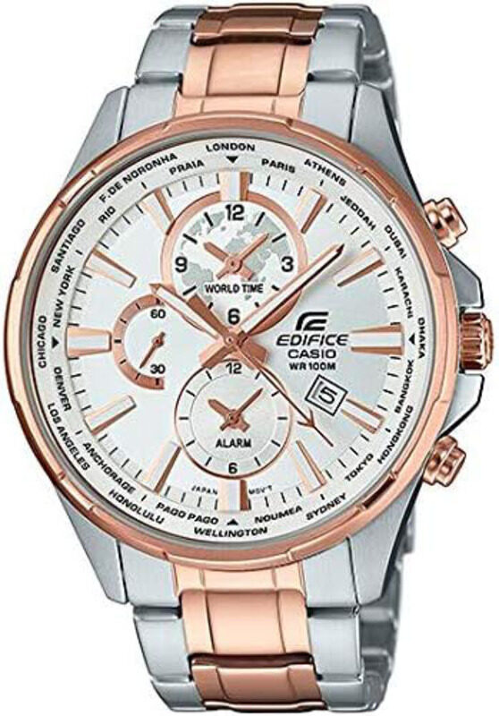 Casio Analog Watch for Men with Stainless Steel Band, Water Resistant and Chronograph, EFR-304SG-7AV, Silver/rose Gold-White
Casio Analog Watch for Men with Stainless Steel Band, Water Resistant and Chronograph, EFR-304SG-7AV, Silver/rose Gold-White