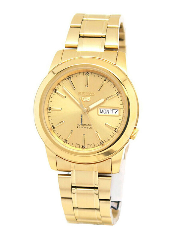 Seiko Automatic Analog Watch for Men with Stainless Steel Band, Water Resistant, SNKE56K1, Gold
Seiko Automatic Analog Watch for Men with Stainless Steel Band, Water Resistant, SNKE56K1, Gold