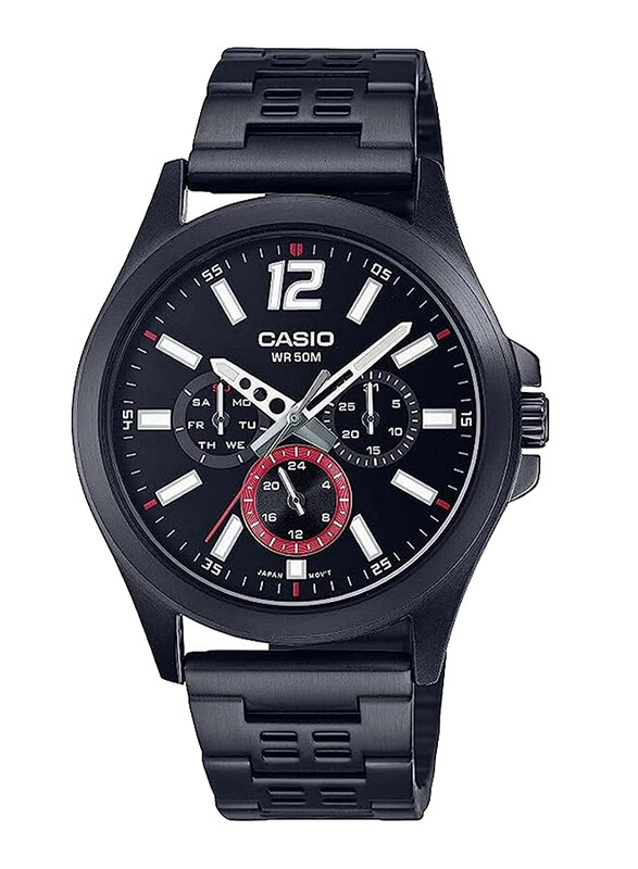 Casio Analog Watch for Men with Stainless Steel Band, Water Resistant, MTP-E350B-1BVDF, Black
Casio Analog Watch for Men with Stainless Steel Band, Water Resistant, MTP-E350B-1BVDF, Black