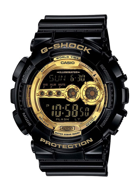 Casio G-Shock Digital Watch for Men with Plastic Band, Water Resistant, GD-100GB-1D, Black-Black/Gold
Casio G-Shock Digital Watch for Men with Plastic Band, Water Resistant, GD-100GB-1D, Black-Black/Gold