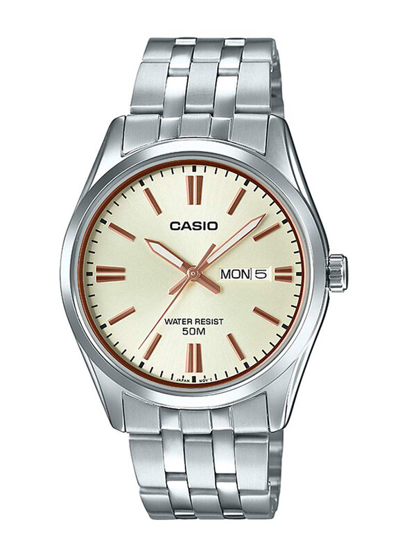 Casio Analog Watch for Men with Stainless Steel Band, Water Resistant, MTP-1335D-9AVDF, Silver-Lime
Casio Analog Watch for Men with Stainless Steel Band, Water Resistant, MTP-1335D-9AVDF, Silver-Lime