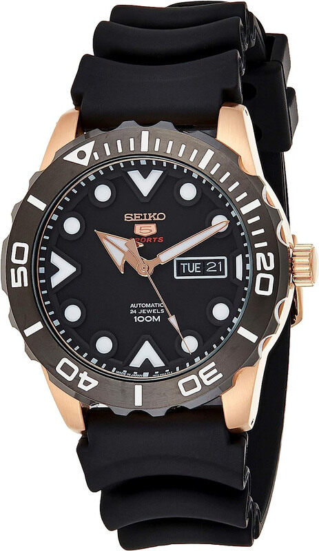 Seiko 5 Analog Watch for Men with Rubber Band, Water Resistant, SRPA12J1, Black/Black
Seiko 5 Analog Watch for Men with Rubber Band, Water Resistant, SRPA12J1, Black/Black