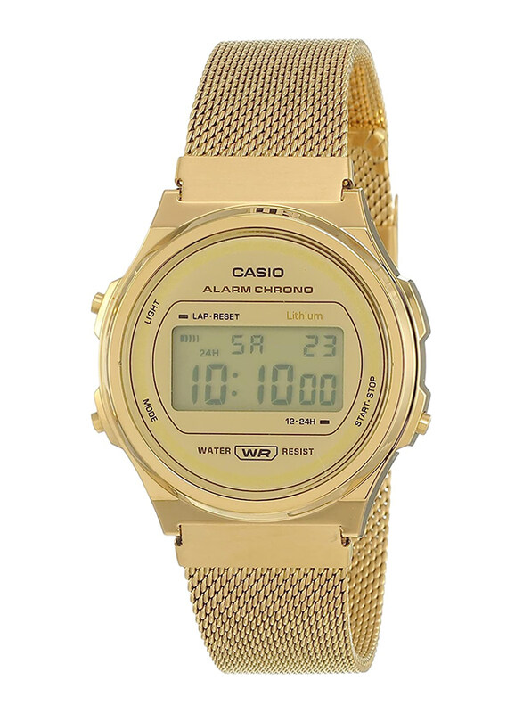 Casio Digital Adult Watch Unisex with Stainless Steel Band, Water Resistant, A171WEMG-9ADF, Gold
Casio Digital Adult Watch Unisex with Stainless Steel Band, Water Resistant, A171WEMG-9ADF, Gold