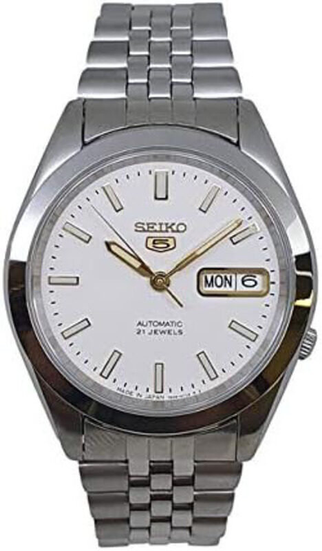 Seiko 5 Analog Watch for Men with Stainless Steel Band, Water Resistant, SNXB71J5, Silver/White
Seiko 5 Analog Watch for Men with Stainless Steel Band, Water Resistant, SNXB71J5, Silver/White
