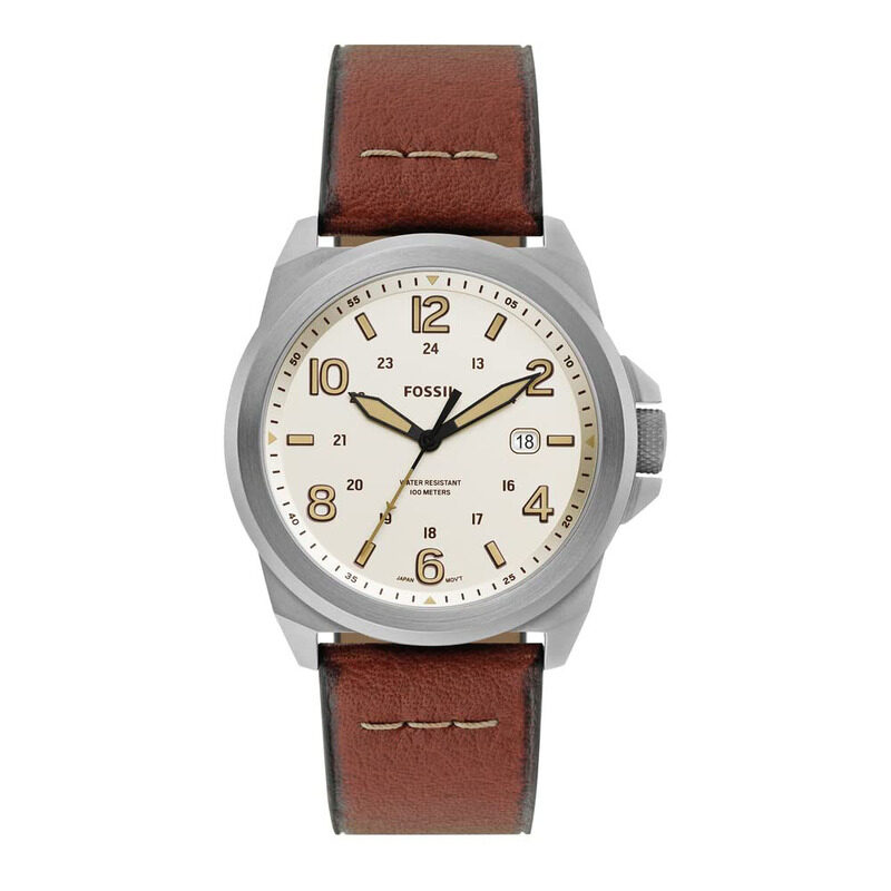 Fossil Analog Bronson Three-Hand Date Medium Watch for Men with Leather Band, Water Resistant, FS5919, Brown-Off White
Fossil Analog Bronson Three-Hand Date Medium Watch for Men with Leather Band, Water Resistant, FS5919, Brown-Off White
