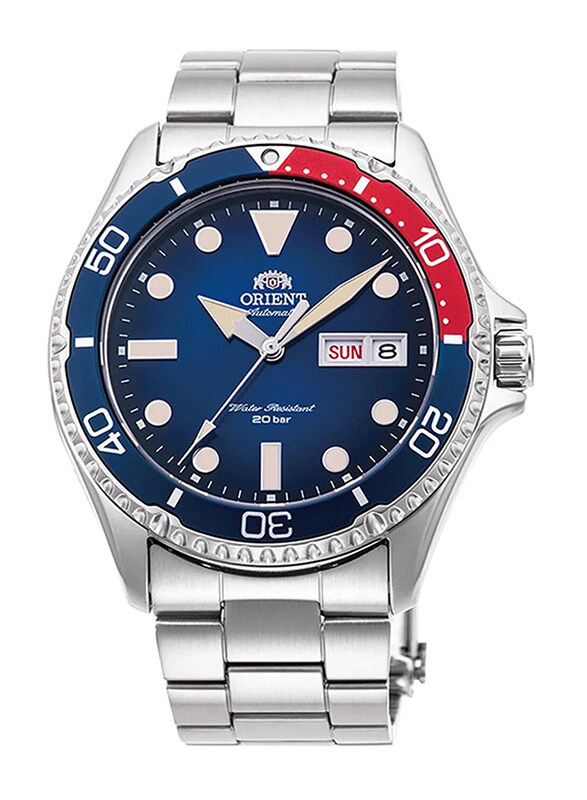 Orient Analog Watch for Men with Stainless Steel Band, Water Resistant, RN-AA0812L, Silver/Blue
Orient Analog Watch for Men with Stainless Steel Band, Water Resistant, RN-AA0812L, Silver/Blue