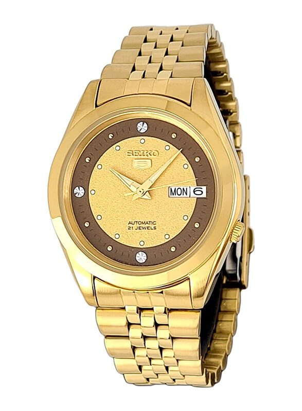 Seiko Analog Watch for Men with Stainless Steel Band, Water Resistant, SNKC36J1, Gold/Gold-Brown
Seiko Analog Watch for Men with Stainless Steel Band, Water Resistant, SNKC36J1, Gold/Gold-Brown