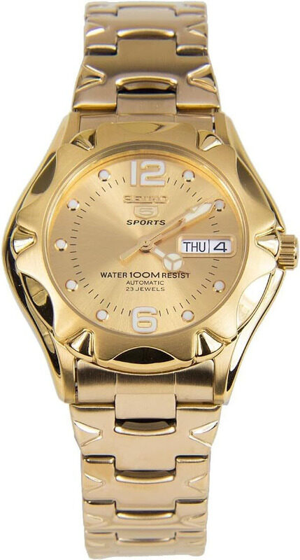 Seiko 5 Analog Watch for Men with Stainless Steel Band, Water Resistant, SNZ460J1, Gold/Gold
Seiko 5 Analog Watch for Men with Stainless Steel Band, Water Resistant, SNZ460J1, Gold/Gold