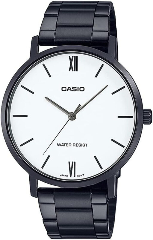 Casio Analog Watch for Men with Stainless Steel Band, Water Resistant, MTP-VT01B-7BUDF, White-Black
Casio Analog Watch for Men with Stainless Steel Band, Water Resistant, MTP-VT01B-7BUDF, White-Black