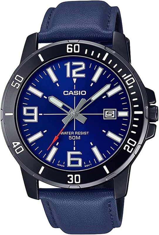 Casio Analog Watch for Men with Leather Band, Water Resistant, MTP-VD01BL-2BVUDF, Blue-Blue
Casio Analog Watch for Men with Leather Band, Water Resistant, MTP-VD01BL-2BVUDF, Blue-Blue