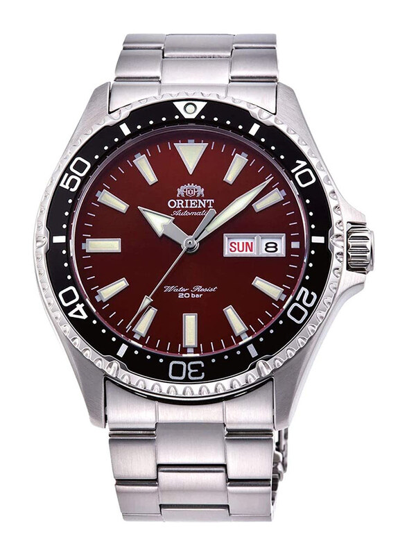 Orient Kamasu Analog Japanese Automatic Watch for Men with Stainless Steel Band, Splash Resistant, RA-AA0003R, Silver-Red
Orient Kamasu Analog Japanese Automatic Watch for Men with Stainless Steel Band, Splash Resistant, RA-AA0003R, Silver-Red