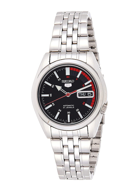 Seiko 5 Automatic Analog Watch for Men with Stainless Steel Band, Water Resistant, SNK375K, Silver-Black
Seiko 5 Automatic Analog Watch for Men with Stainless Steel Band, Water Resistant, SNK375K, Silver-Black