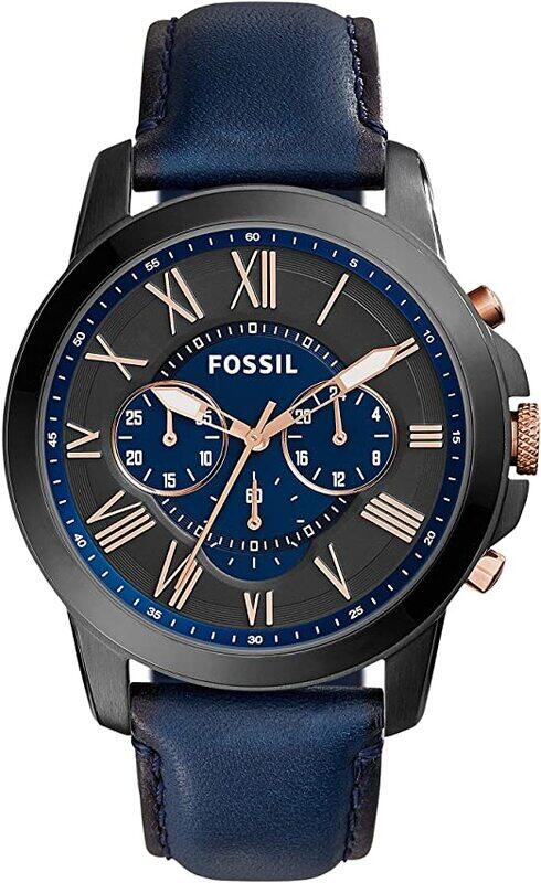 Fossil Analog Watch for Men with Leather Band, Water Resistant and Chronograph, FS5061, Blue-Black/Blue
Fossil Analog Watch for Men with Leather Band, Water Resistant and Chronograph, FS5061, Blue-Black/Blue