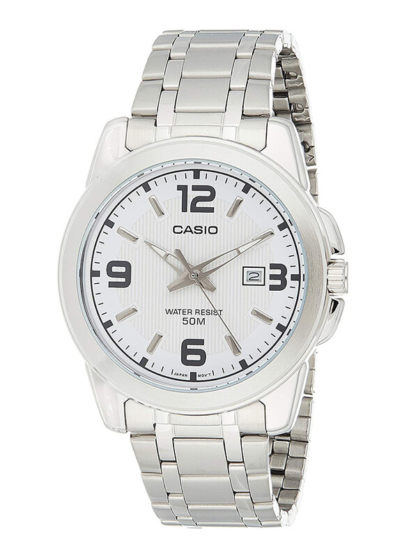 Casio Analog Watch for Men with Stainless Steel Band, Water Resistant, MTP-1314D-7AVDF, Silver-White
Casio Analog Watch for Men with Stainless Steel Band, Water Resistant, MTP-1314D-7AVDF, Silver-White