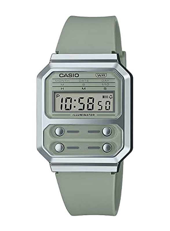 Casio Vintage Digital Watch Unisex with Plastic Band, Water Resistant, A100WEF-3AEF, Green-Grey
Casio Vintage Digital Watch Unisex with Plastic Band, Water Resistant, A100WEF-3AEF, Green-Grey