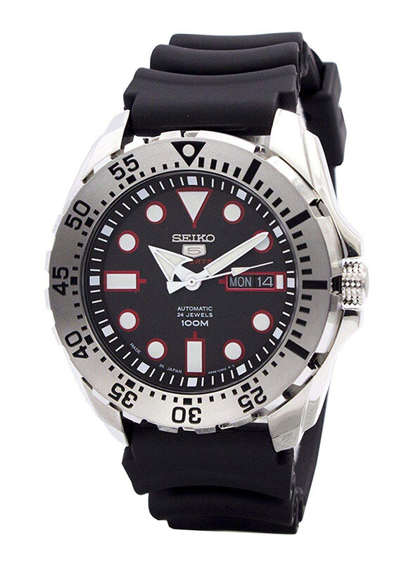 Seiko 5 Sports Automatic Analog Watch for Men with Resin Band, Water Resistant, SRP601J1, Black
Seiko 5 Sports Automatic Analog Watch for Men with Resin Band, Water Resistant, SRP601J1, Black