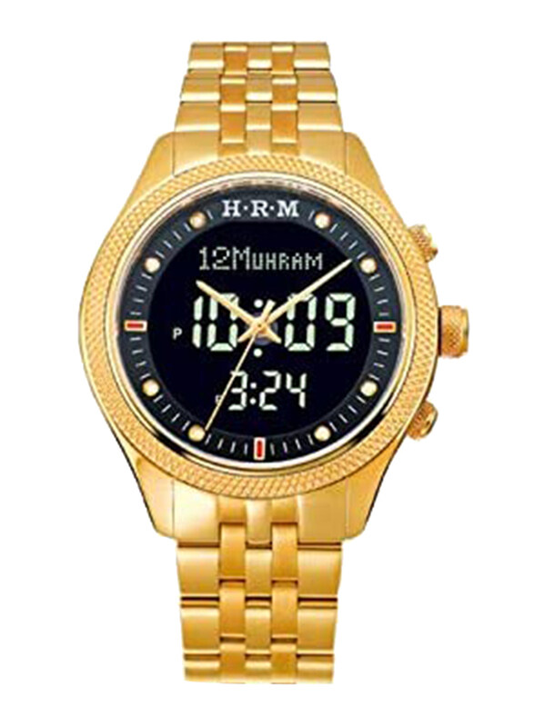 Al-Harameen Azan Analog/Digital Unisex Watch with Stainless Steel Band, Water Resistant, HA-6105, Gold-Black
Al-Harameen Azan Analog/Digital Unisex Watch with Stainless Steel Band, Water Resistant, HA-6105, Gold-Black