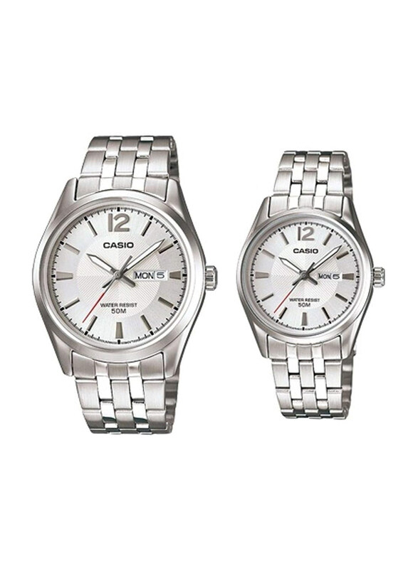 Casio Analog Watch for Unisex with Stainless Steel Band, MTP/LTP 1335D, White/Silver
Casio Analog Watch for Unisex with Stainless Steel Band, MTP/LTP 1335D, White/Silver