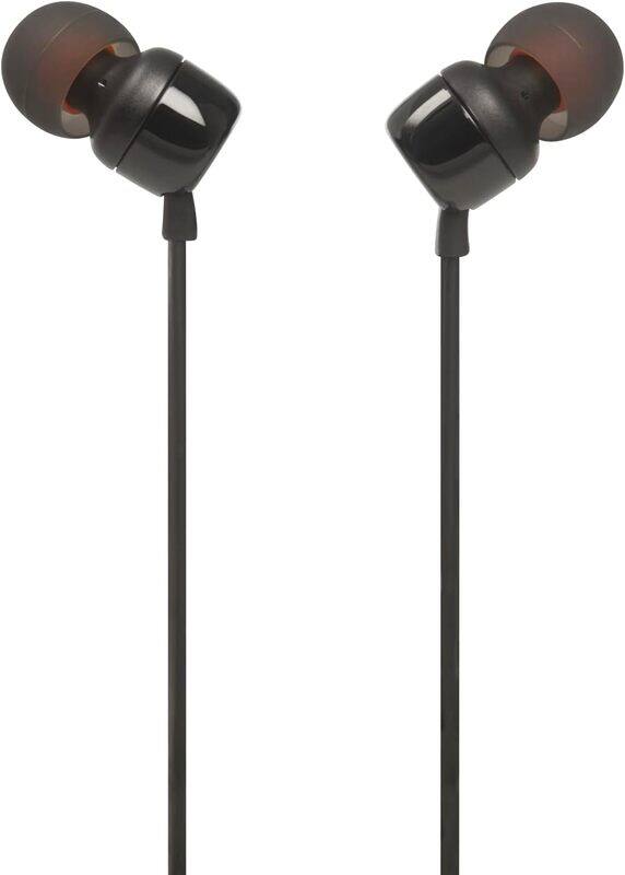 JBL Tune 110 Wired In-Ear Headphones, Deep and Powerful Pure Bass Sound, 1-Button Remote/Mic, Tangle-Free Flat Cable, Ultra Comfortable Fit - Black
JBL Tune 110 Wired In-Ear Headphones, Deep and Powerful Pure Bass Sound, 1-Button Remote/Mic, Tangle-Free Flat Cable, Ultra Comfortable Fit - Black