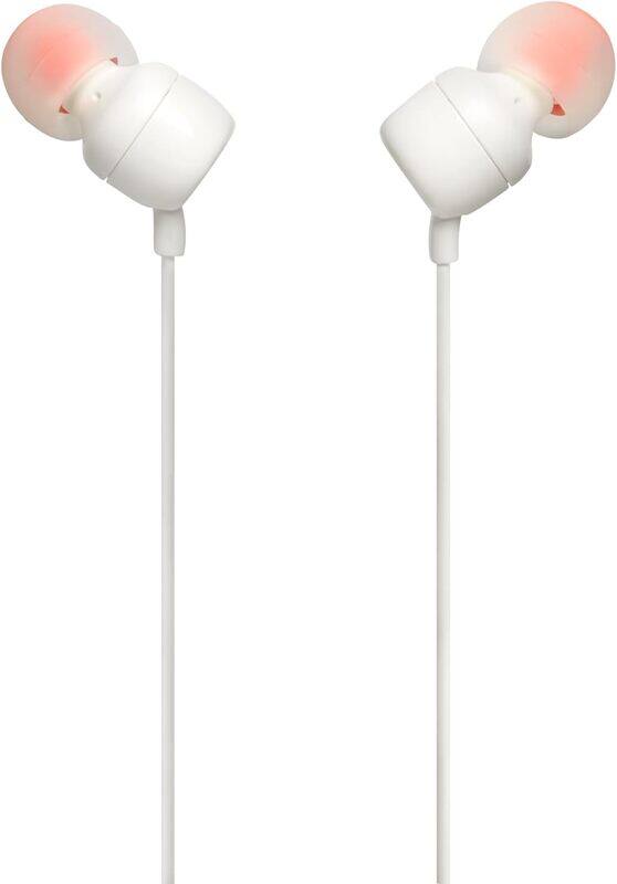 JBL Tune 110 Wired In-Ear Headphones, Deep and Powerful Pure Bass Sound, 1-Button Remote/Mic, Tangle-Free Flat Cable, Ultra Comfortable Fit - White
JBL Tune 110 Wired In-Ear Headphones, Deep and Powerful Pure Bass Sound, 1-Button Remote/Mic, Tangle-Free Flat Cable, Ultra Comfortable Fit - White