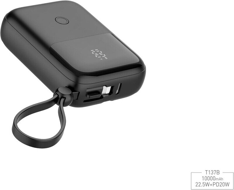 Electronics Keep Running EKR Prime Power Bank Portable,10,000mAh 1 Port IN/OUT And bulit in Tybe c and iphone cable with 22.5W + PD20W Smart Digital Display, Compatible with i
Electronics Keep Running EKR Prime Power Bank Portable,10,000mAh 1 Port IN/OUT And bulit in Tybe c and iphone cable with 22.5W + PD20W Smart Digital Display, Compatible with i